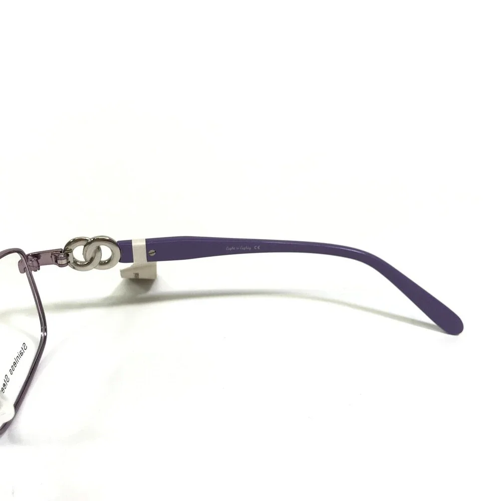 Eight to Eighty Eyeglasses Frames IRENE VIOLET Purple Silver Cat Eye 54-16-140